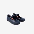 Biomecanics navy blue school Mary Jane shoes for girls with velcro and reinforced toe cap
