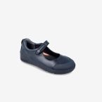 Biomecanics navy blue school Mary Jane shoes for girls with velcro and reinforced toe cap