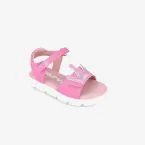 Sandalia de niña de Garvalin fucsia con doble velcro.
