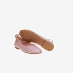 Mercedes en piel en rosa con hebilla para niñas.