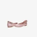 Mercedes en piel en rosa con hebilla para niñas.