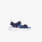 Sandalia de niño de Skechers con doble velcro en tonos azules.