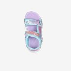Sandalia con luces para niña en tonos azules y rosa de Skechers.