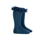 Calcetines Altos Azul Marino con Tul para Niña | Clásicos con encanto