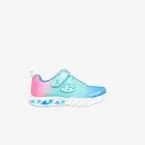 Deportivos de velcro con luces en tonos turquesa y rosa de Skechers.