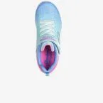 Deportivos de velcro con luces en tonos turquesa y rosa de Skechers.
