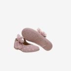 Merceditas de vestir de lona en color rosa con lazo decorativo