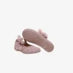 Merceditas de vestir de lona en color rosa con lazo decorativo