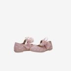 Merceditas de vestir de lona en color rosa con lazo decorativo