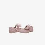 Merceditas de vestir de lona en color rosa con lazo decorativo
