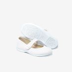 Mercedes de lona de niña con velcro en color blanco de Batila