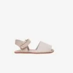 Sandalia menorquina respetuosa unisex de Piruflex - Lino beige y suela flexible.