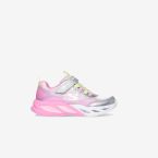 Skechers niña deportivas con luces | Rosa metalizado y velcro