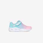 Skechers niña deportivas con luces | Rosa metalizado y velcro