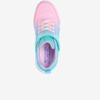 Skechers niña deportivas con luces | Rosa metalizado y velcro