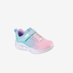 Skechers niña deportivas con luces | Rosa metalizado y velcro
