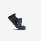 Blucher colegial niña piel azul marino con velcro y flor de Pablosky