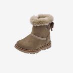 Bota niña Chicco beige con pelo y lazo | Cálida, cómoda y fácil de poner