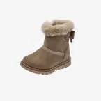 Bota niña Chicco beige con pelo y lazo | Cálida, cómoda y fácil de poner