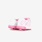 Heelys blancas y rosas con ruedas desmontables y cierre mixto. Comodidad, confianza y diversión para cada paso de tu pequeña.