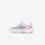 Skechers niña – Zapatillas deportiva en color turquesa con tonos rosas con cierre de velcro.
