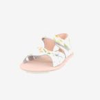 Sandalia blaca con toque de flores en muticolor de Blanditos para niña | Libertad para explorar con dulzura