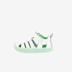 Sandalia respetuosa en blanco con la suela en verde de Blanditos unisex | Libertad para explorar