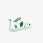 Sandalia respetuosa en blanco con la suela en verde de Blanditos unisex | Libertad para explorar