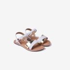Sandalia con velcro en blanco y dorada de la marca Gioseppo