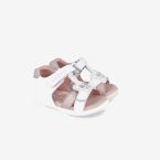 Sandalias Blancas con toques rosa con Velcro Biomecanics