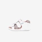 Sandalias Blancas con toques rosa con Velcro Biomecanics