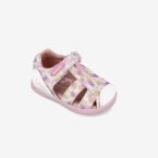 Sandalia preandante respetuosa de niña con puntera reforzada en color rosa-multicolor de la marca Biomecanics