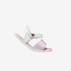 Sandalia respetuosa de niña en blanco con una pala multicolor de Pablosky