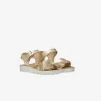 Sandalia Geox de piel para niñas con deseño entrlazado en dorado.