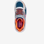 Skechers niño con luces y velcro tonos azules y plateados