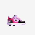 Heelys - Deportivos de doble rueda en color morado, fucsia y negro con ajuste de velcro.