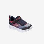 Zapatillas Skechers con luces en azules y rojas para niños con velcro y boton on/off.