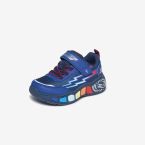 Deportivas de Skechers con luz para niños azul electrico.
