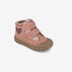 Botin rosa corazon leopardo niña de Garvalin barefoot.