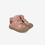 Botin rosa corazon leopardo niña de Garvalin barefoot.