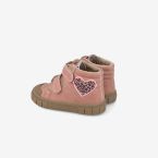 Botin rosa corazon leopardo niña de Garvalin barefoot.