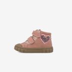 Botin rosa corazon leopardo niña de Garvalin barefoot.
