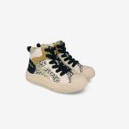 Botin cordon y cremallera animal print en tonos beige para niñas grandes.