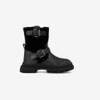 Bota Chelsea negra toque glitter en la hebilla.