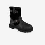 Bota Chelsea negra toque glitter en la hebilla.