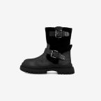 Bota Chelsea negra toque glitter en la hebilla.