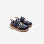 Zapato sport Gioseppo barefoot niño marino con velcro y cordon elastico.