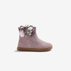 Bota niña rosa con mariposa lateral cremallera y barefoot de Gioseppo.