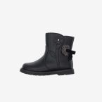 Bota niña cremallera negra detalle flor de la marca Chicco.