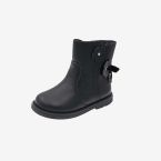 Bota niña cremallera negra detalle flor de la marca Chicco.